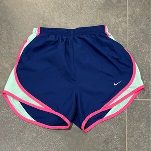 Nike Dri-fit Women's Blue and Pink Athletic Shorts